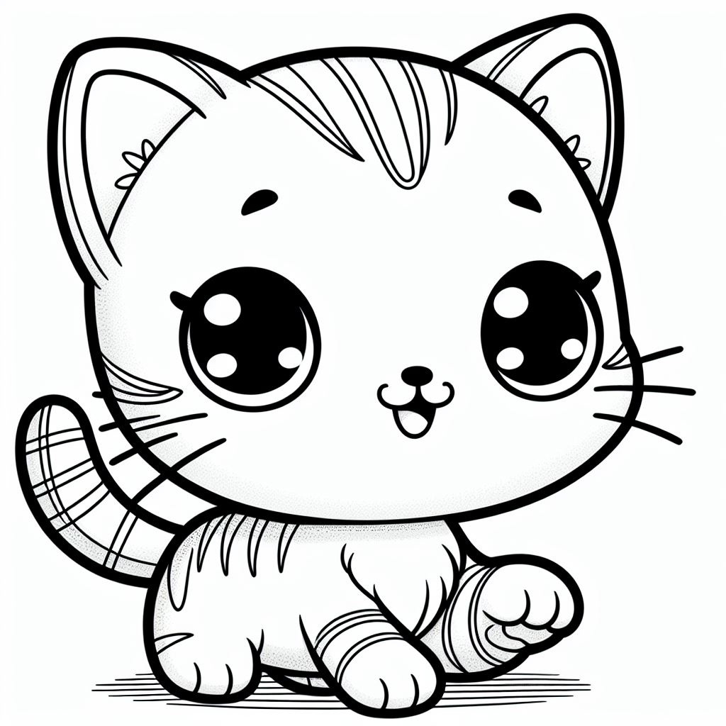 Раскраска игривый котёнок