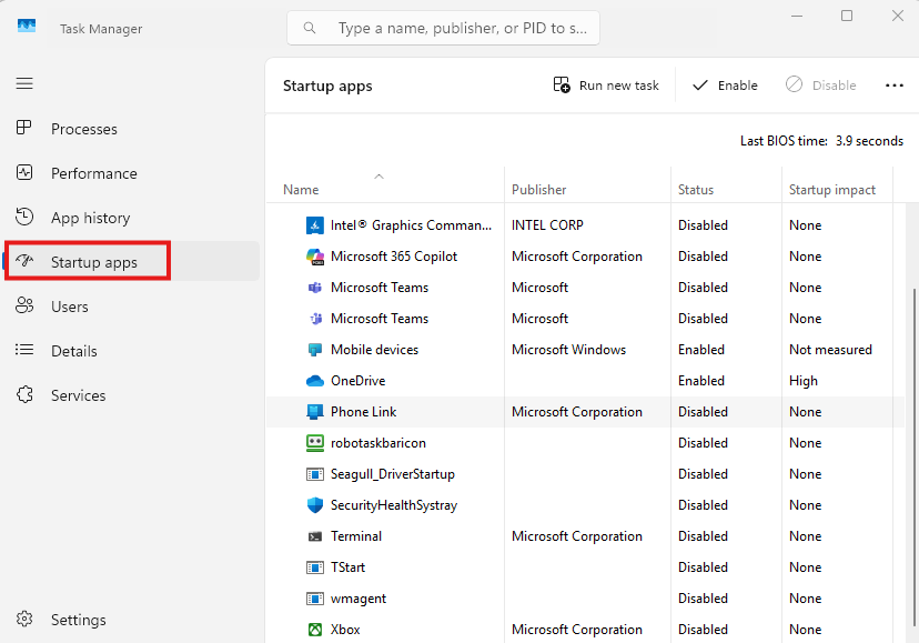 📸вкладка "Автозагрузка" в диспетчере задач