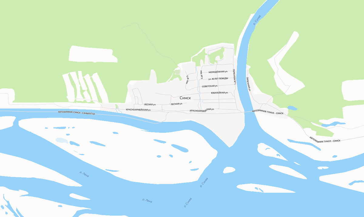 Фотография села Синск на картах