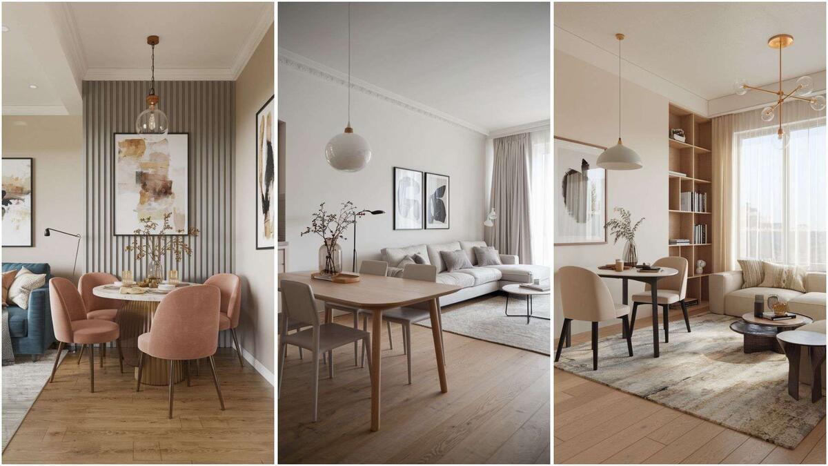 Обеденная зона в гостиной