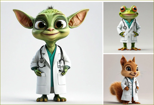 фото с сайта https://59.ru/text/health/2024/12/02/74828723/ Белочка в белом халате - маскот наркодиспансера из Перми, эстафета принята Челябинском