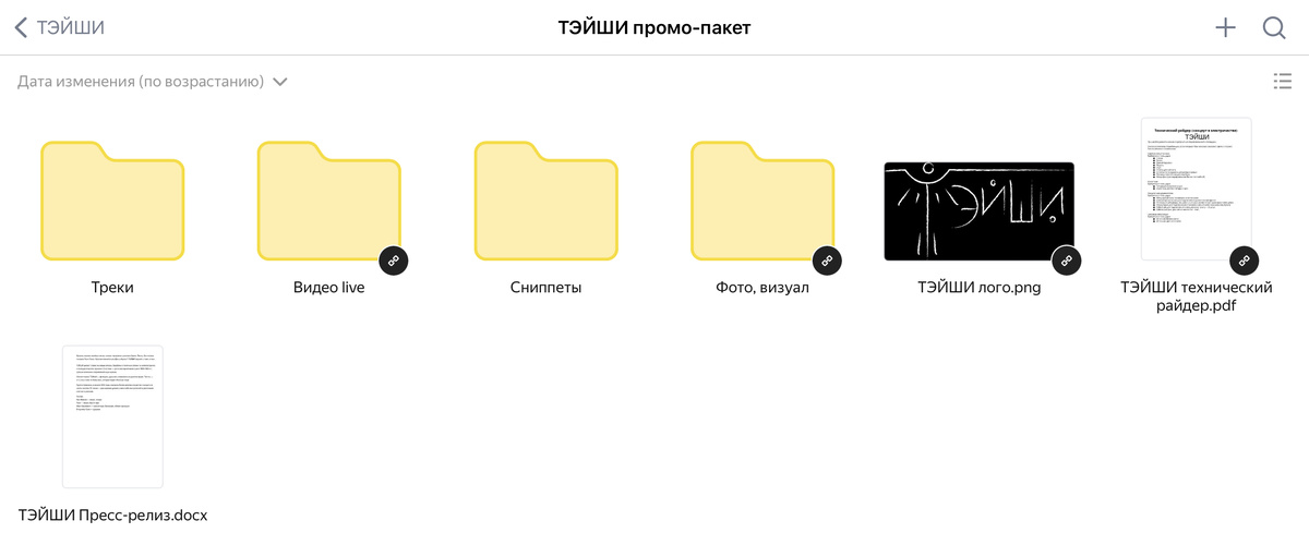 Наша папка «Промо-пакет» на диске. Здесь больше файлов, чем я упомянула выше, поскольку здесь мы храним материалы еще и для концертных заявок