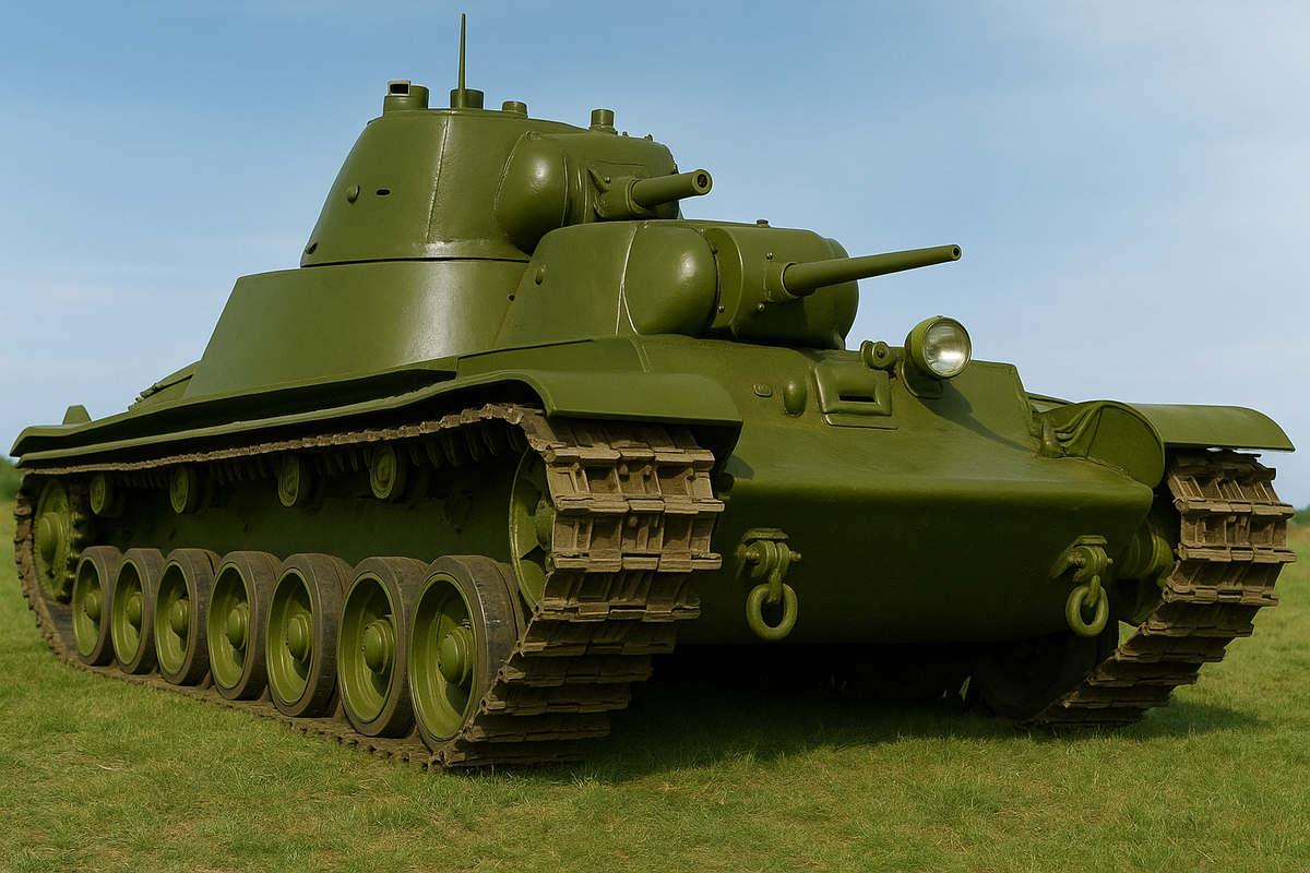 Тяжёлый танк Т-100 собственной персоной. Колорирование с помощью нейросети. 