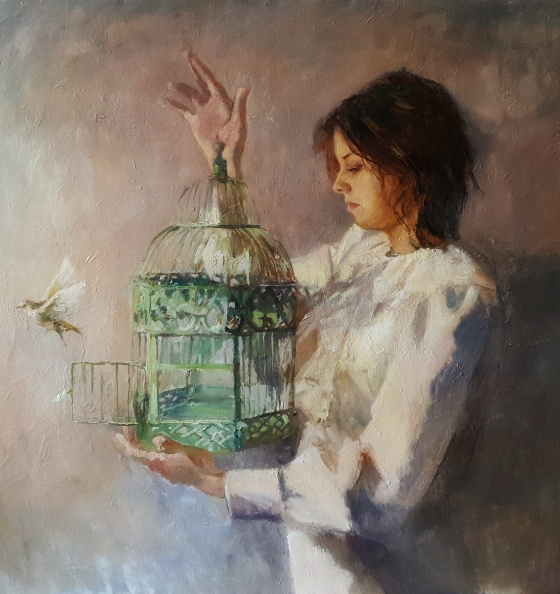С. А. Родионова. О птичках и клетках хм 70х80