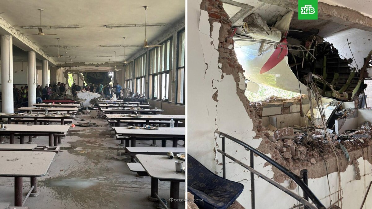    Разбившийся в Индии самолет упал на общежитие для врачей