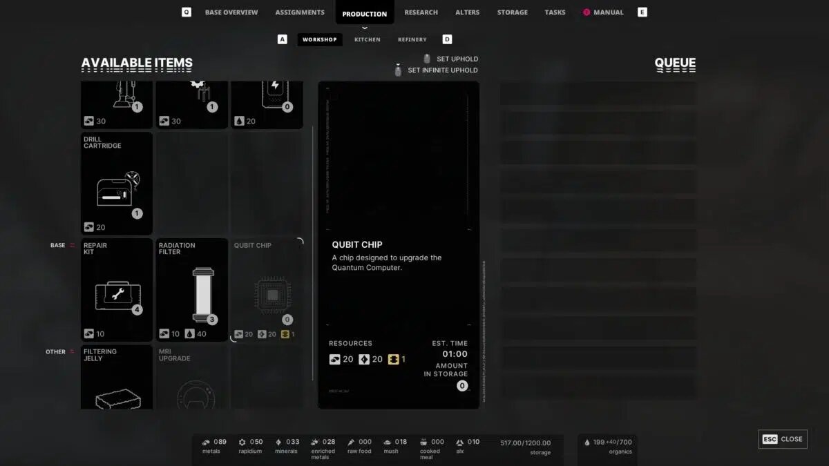    Берите с собой 2 батареи для костюма и картриджа для дрели при исследовании