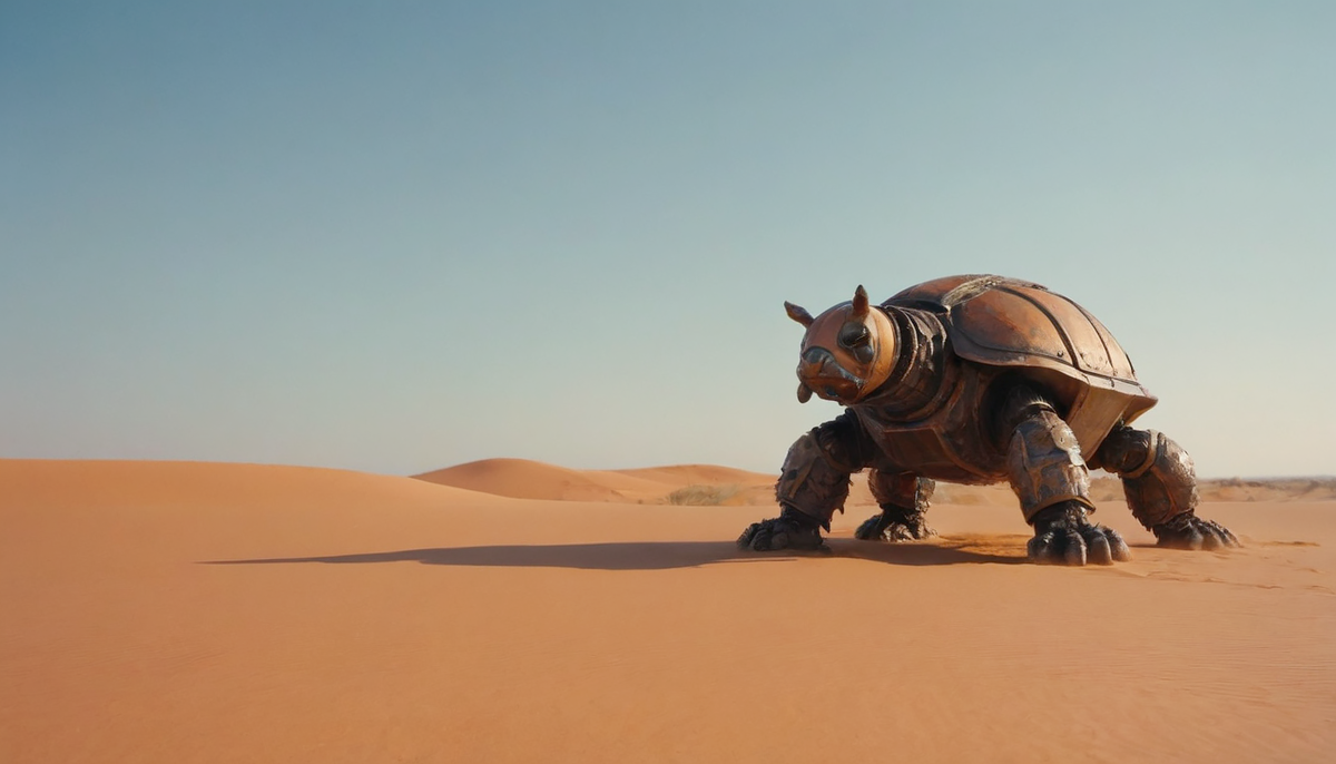 Чудовище поднялось из песка.