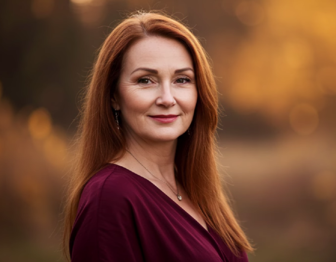 Женщина 60+ с длинными волосами