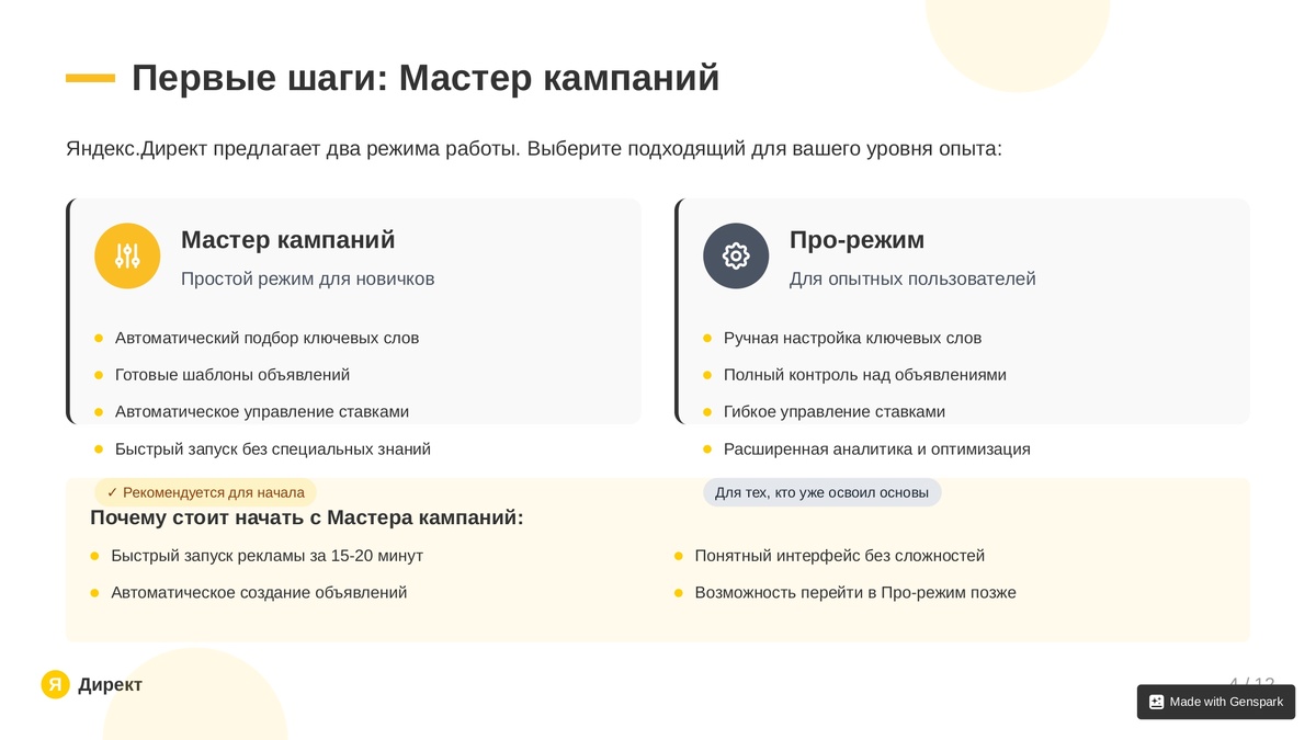 Первые шаги