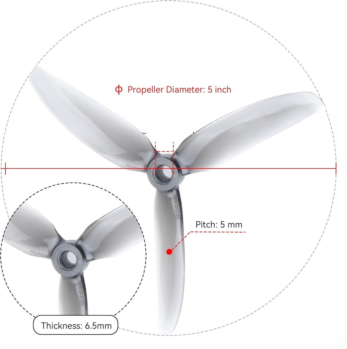  Крутится проп, измеряется диаметр окружности