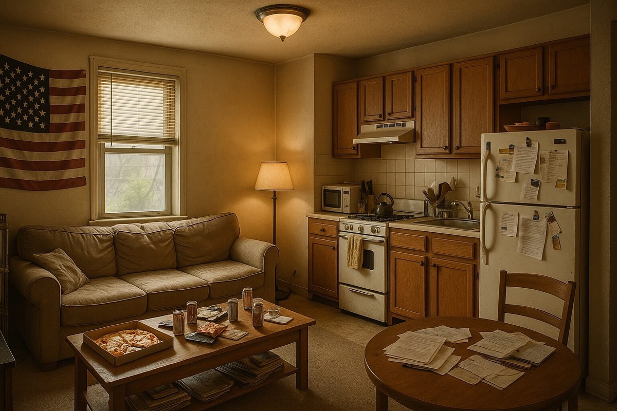    Интерьер типичной американской квартиры (разумеется, существуют и роскошные варианты)