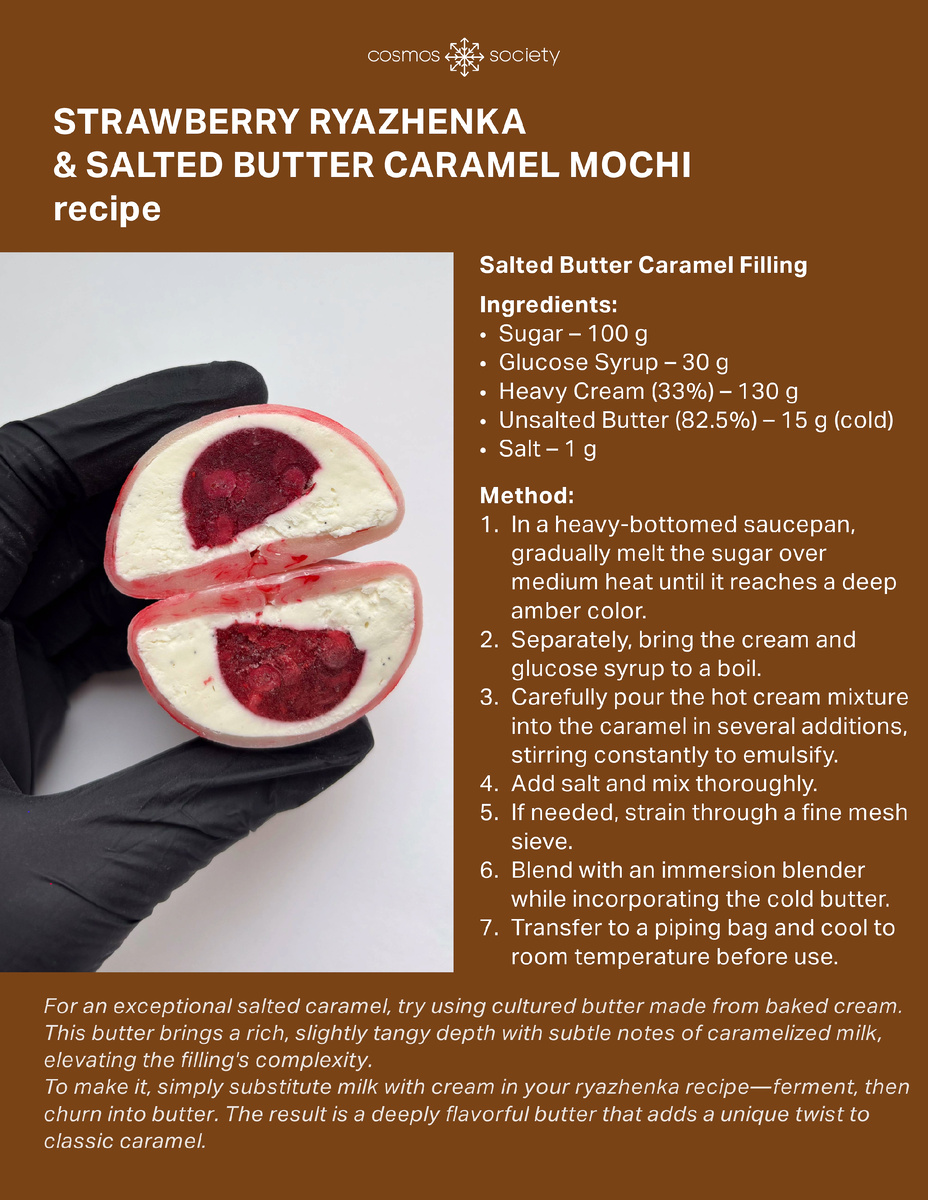 Моти с Клубникой, Ряженкой и Солёной Карамелью