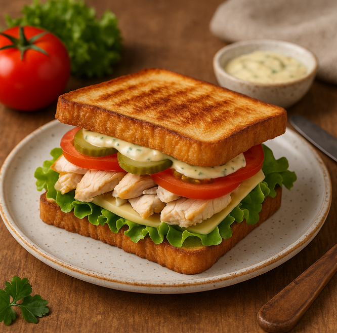 Сэндвич с курицей и маринованными огурцами рецепты от Дарики
