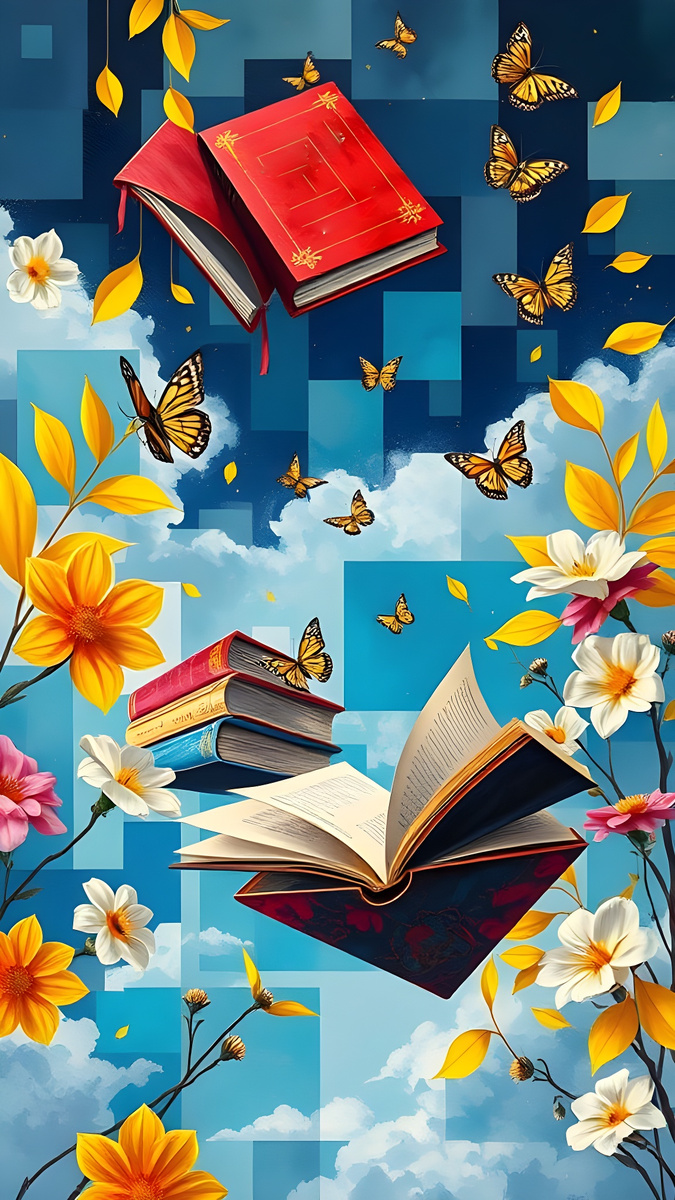 Стихи и вечность. Иллюстрация создана с помощью нейросети Flux Schnell и программы Photoshop.