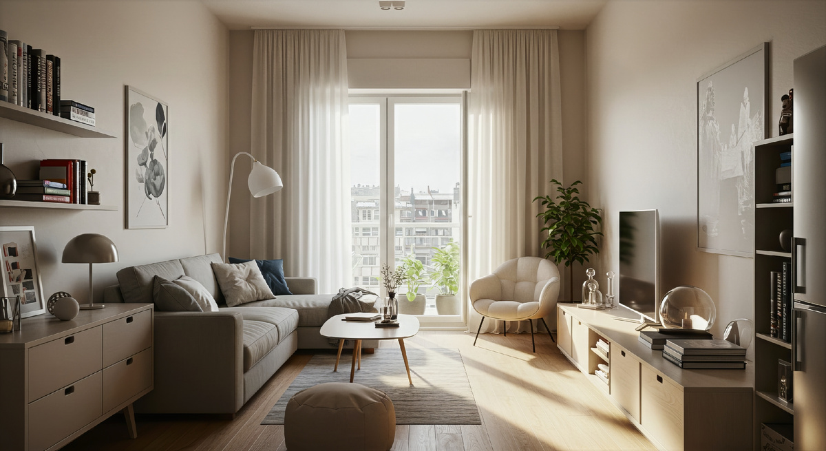 Небольшая квартира, визуально преобразившаяся без ремонта — максимум простора, света и уюта благодаря продуманным приёмам хранения и организации.