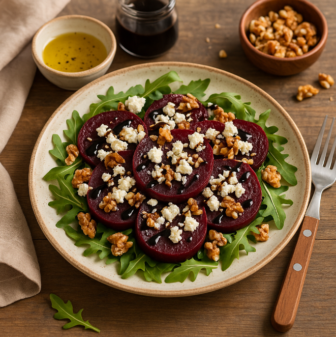 Салат с печёной свёклой и козьим сыром рецепты от Дарики