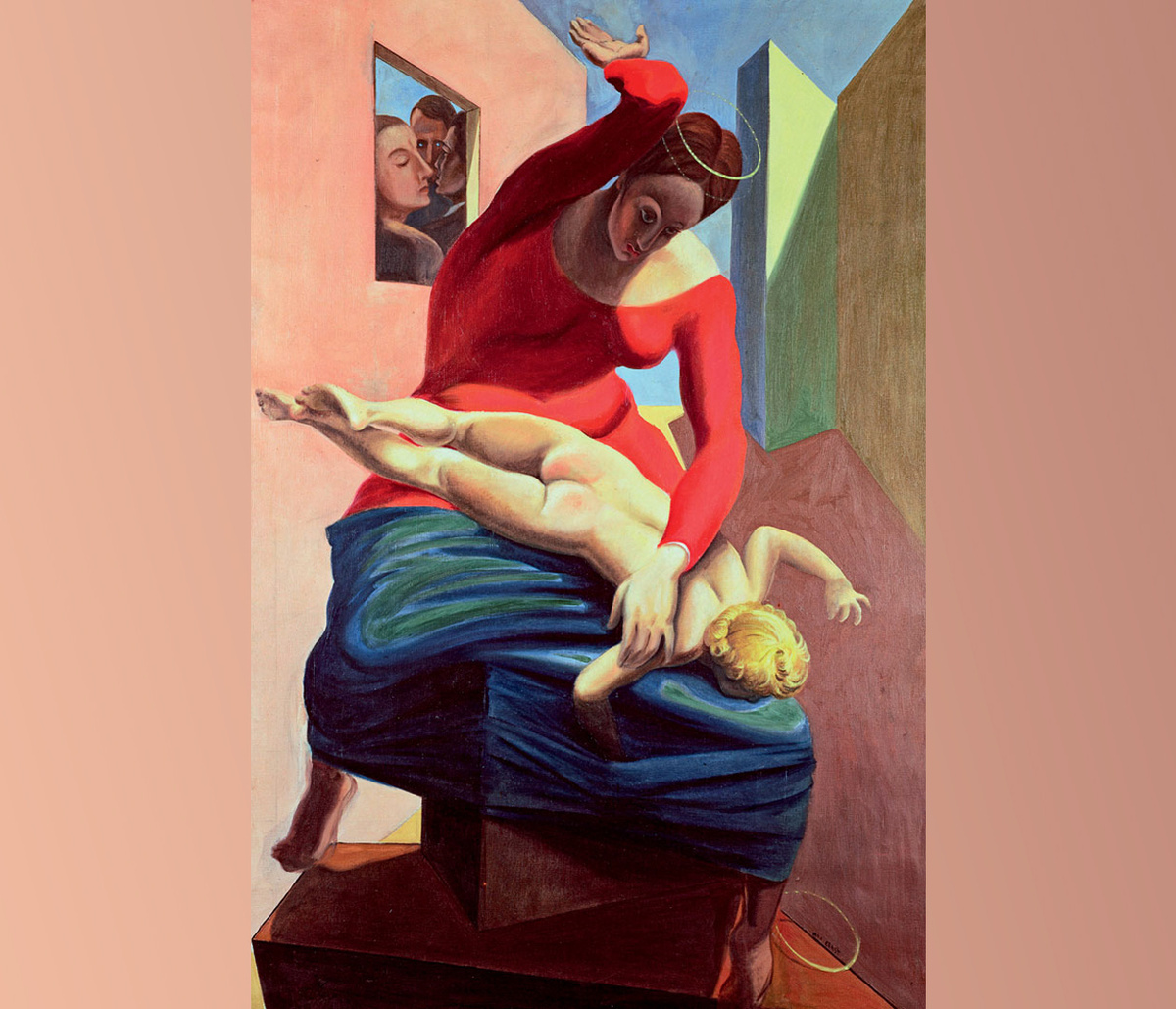 Мария, шлепающая Младенца Христа перед тремя свидетелями. 1926