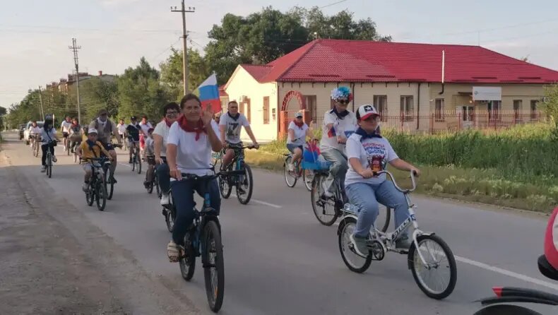 Участники велопробега.