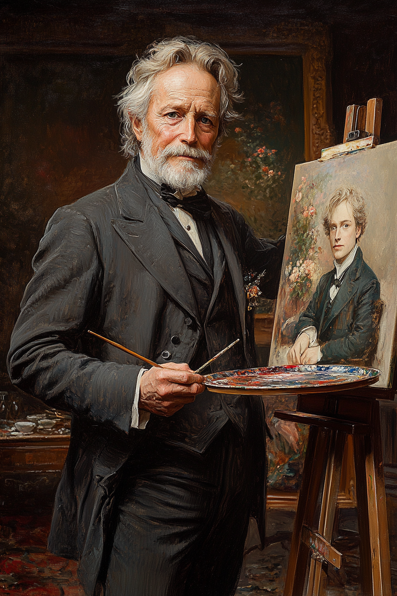 Бэзил пишет портрет Дориана в студии