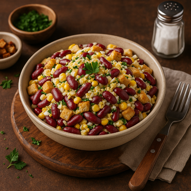 Салат с фасолью и сухариками рецепты от Дарики