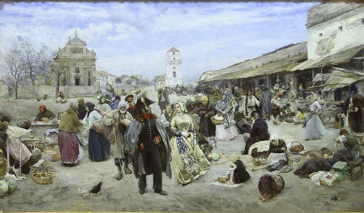 "Городничий на базаре", 1906, холст, масло 