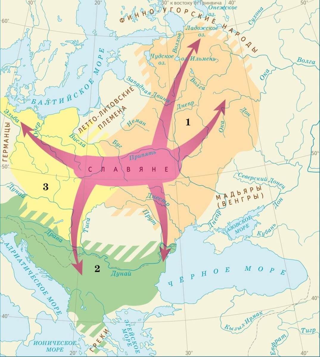 Карта расселения славян