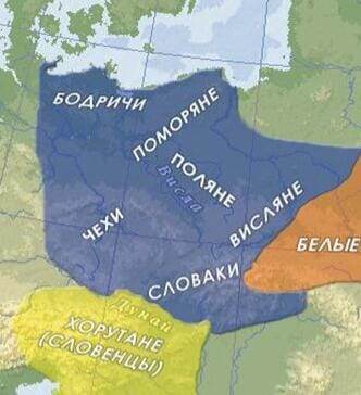 Карта расселения западных славян
