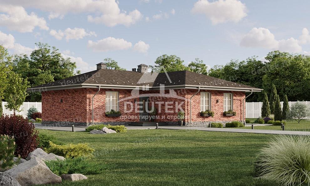 Проект одноэтажного дома 122 м2 из керамических блоков