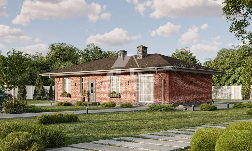 Проект одноэтажного дома 122 м2 из керамических блоков