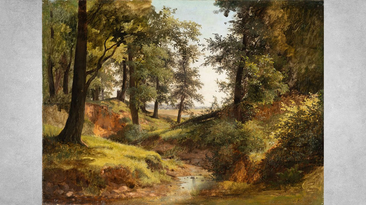 Лев Каменев - Ручей, 1883 г. Источник: https://clck.ru/3Mauoo