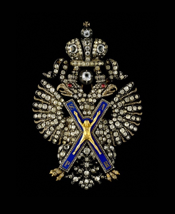 Знак ордена Святого Андрея Первозванного. Принадлежал князю А.И. Барятинскому. 1862 г.