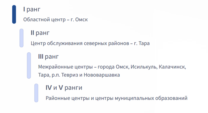 Рисунок 1 – Иерархия центров обслуживания Омкой области