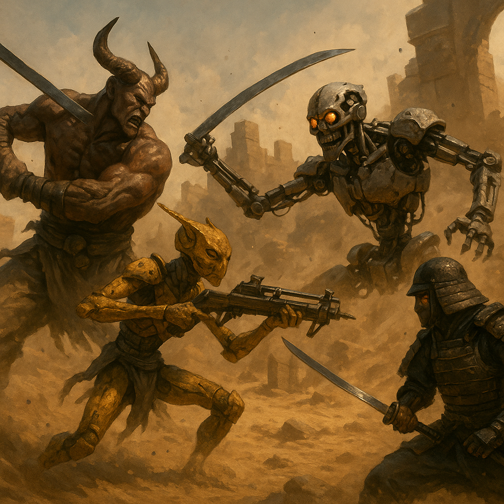 Смешались в кучу гоблины, демоны, самураи терминаторы... (⊙_⊙)？