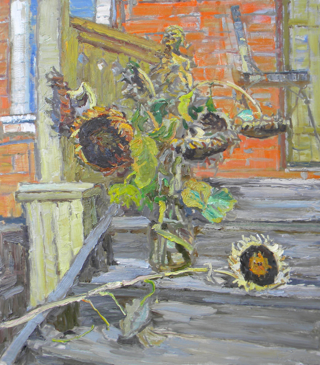 Полина Горецкая "Подсолнухи" 2017 холст, масло 150х130