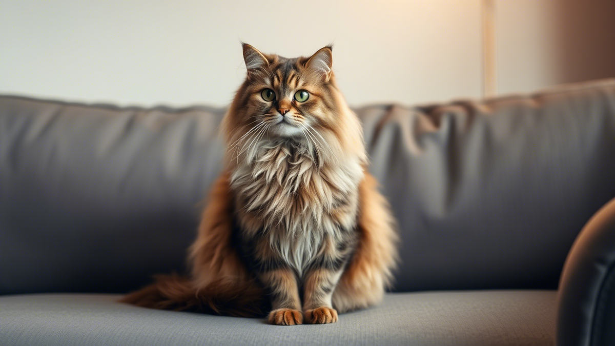 Британская длинношерстная кошка на диване