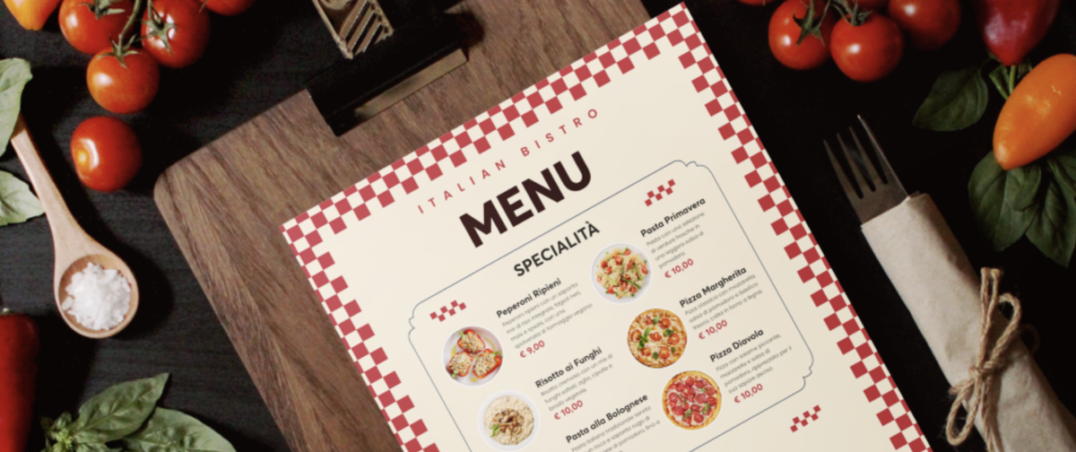 Menu con foto per turisti