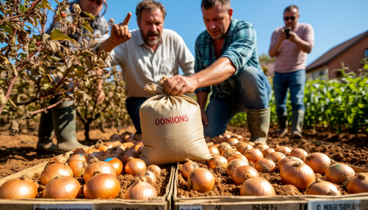 Они до сих пор сыплют золу. А мой лук уже давит на грядки