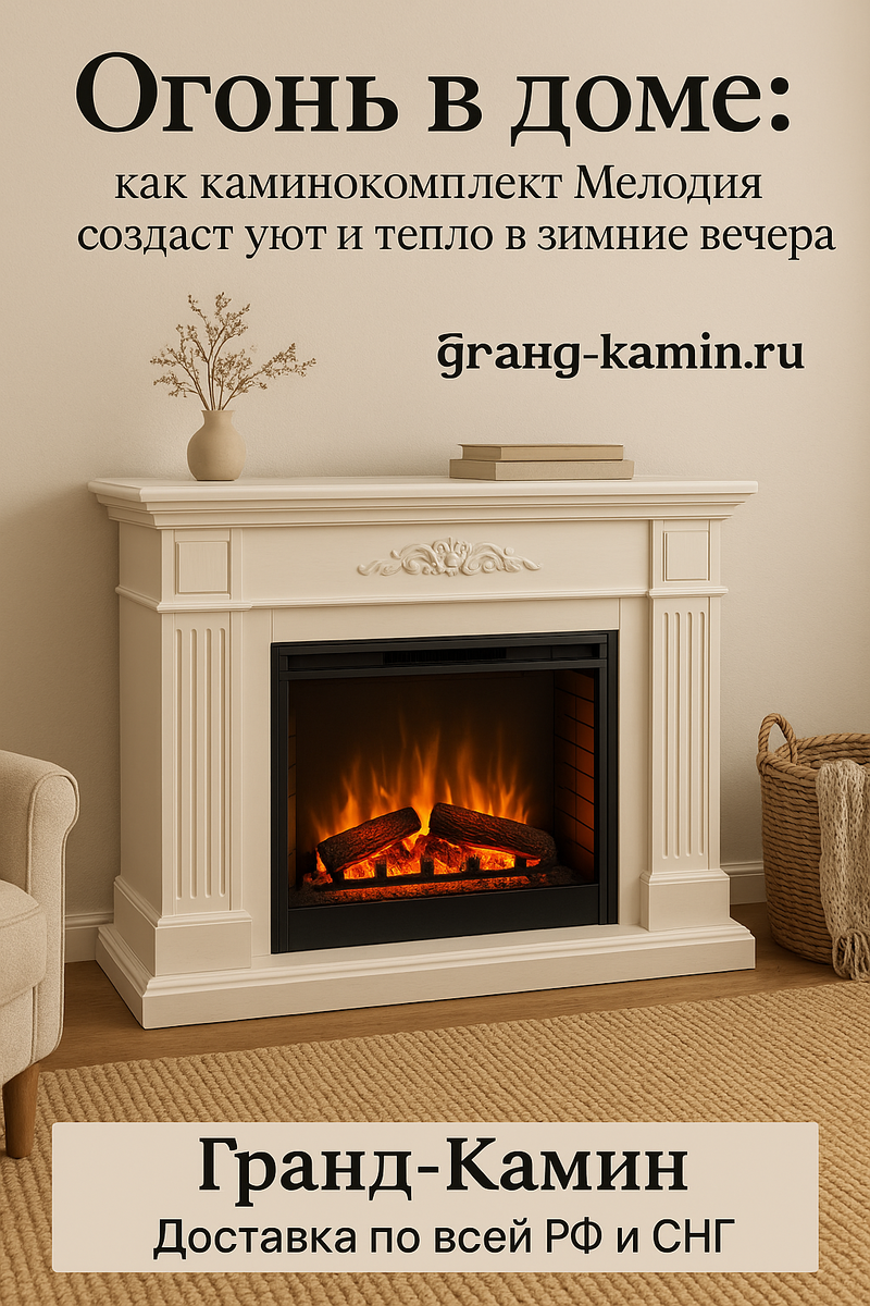    Огонь в доме: как каминокомплект Мелодия создаст уют и тепло в зимние вечера Kamin