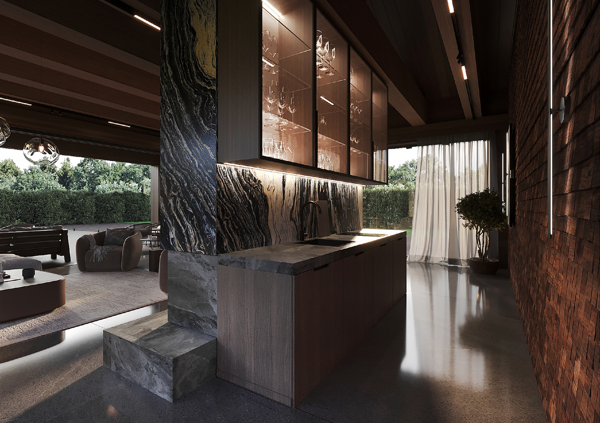 Интерьер павильона для отдыха в Хиттолово