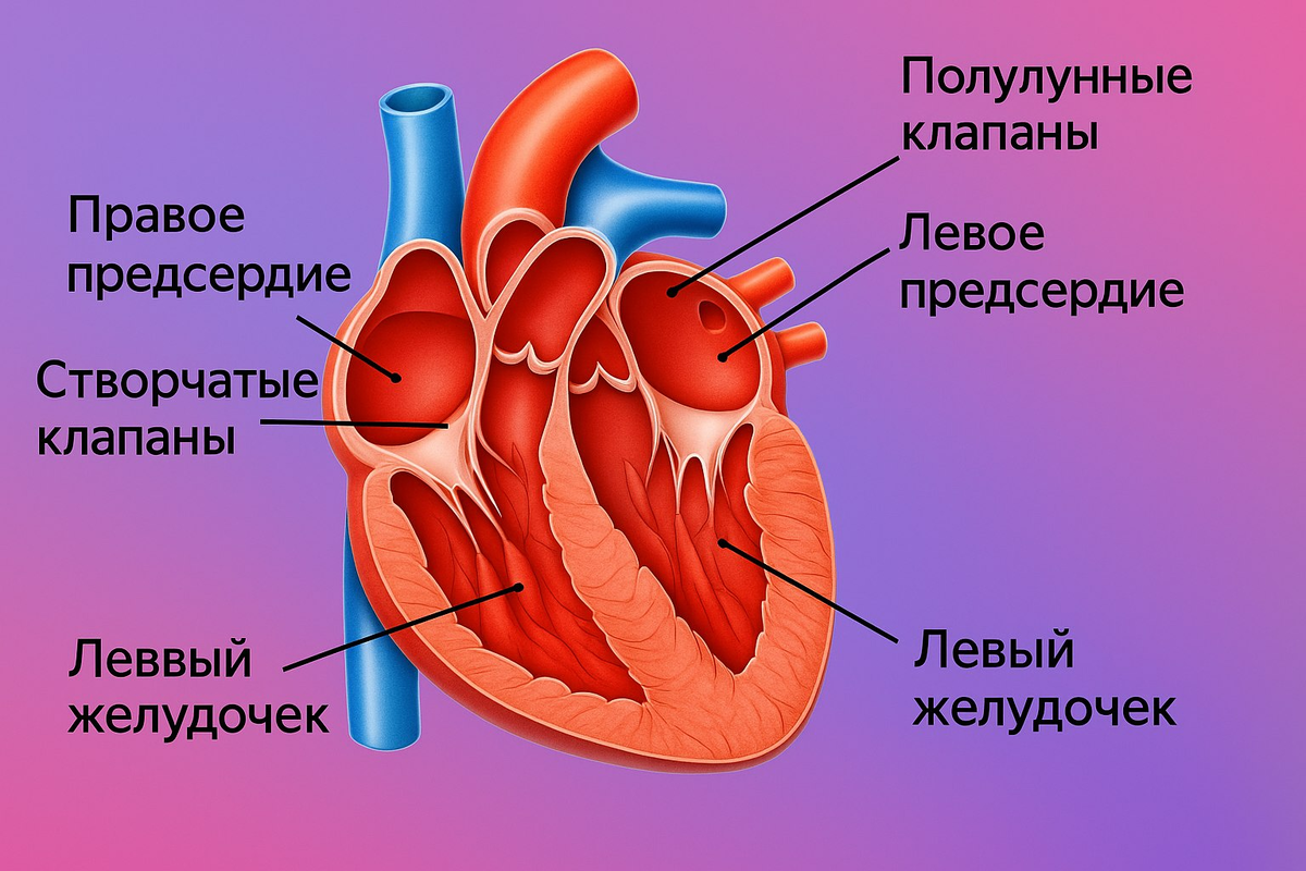 человеческое сердце в разрезе