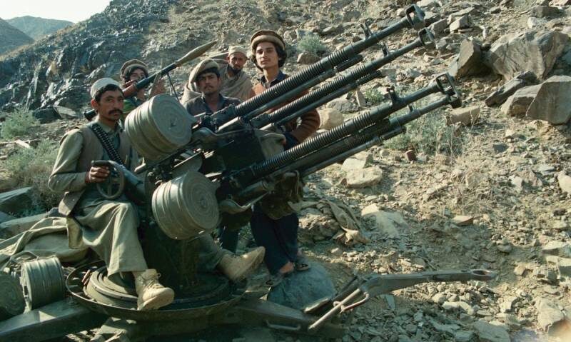 Чехословацкая 12,7-мм зенитная пулемётная установка Vz.53 у духов.