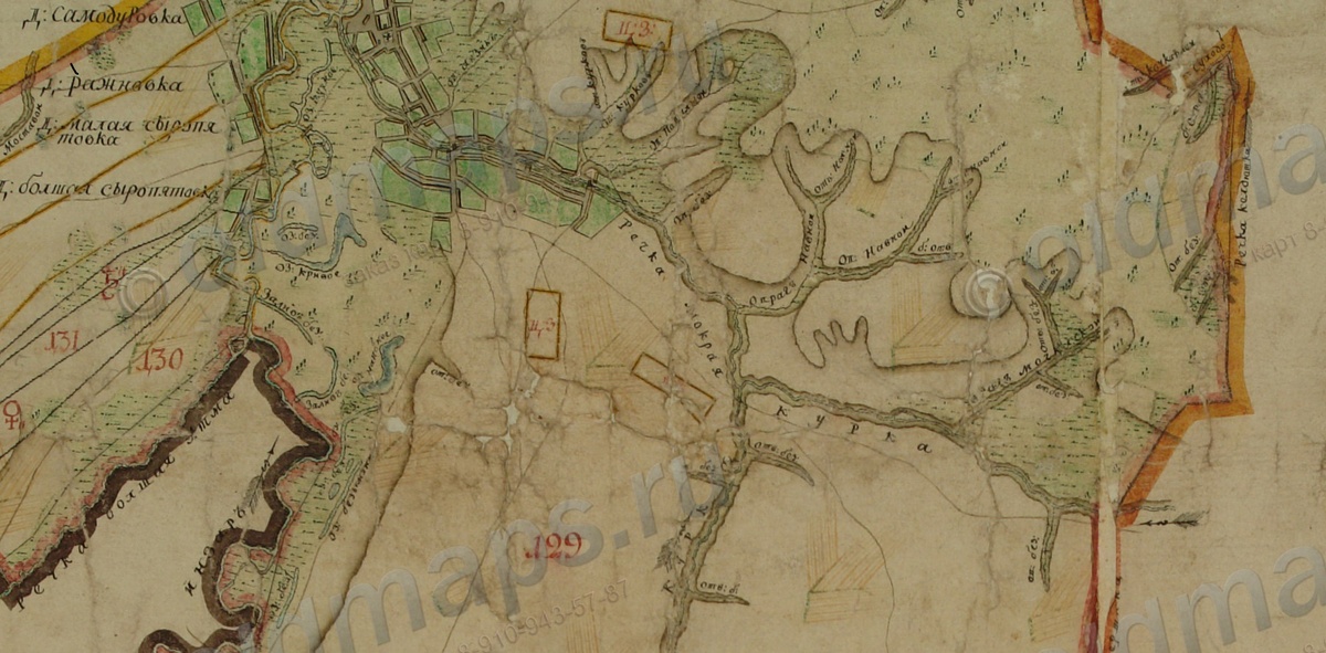 Фрагмент карты Менде. 1866 г. Листать справа. 