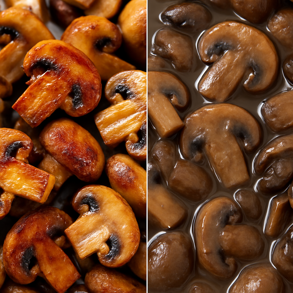 Слева реакция Майяра, справа реакции не случилось