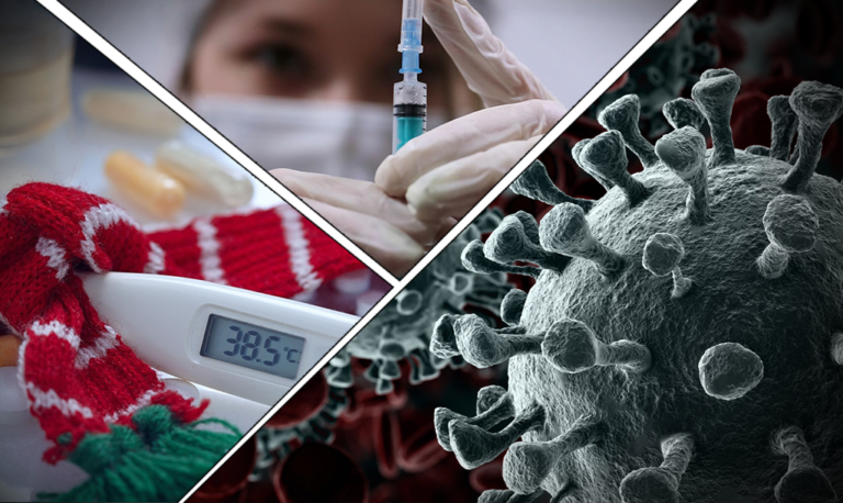    Одновременная вакцинация от гриппа и коронавируса. Фото: коллаж ОСН Алексей Иванов