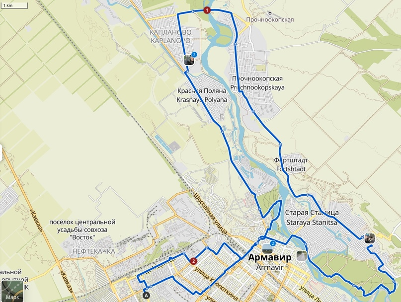 Мой путь на карте.