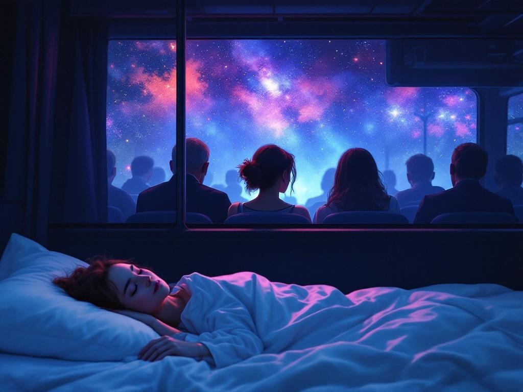    К чему такое снится: На картине изобразил бы автобус, в котором женщина сидит рядом со своей молчащей матерью. Вокруг них другие пассажиры. Сцена проста и лаконична, центральные фигуры ч