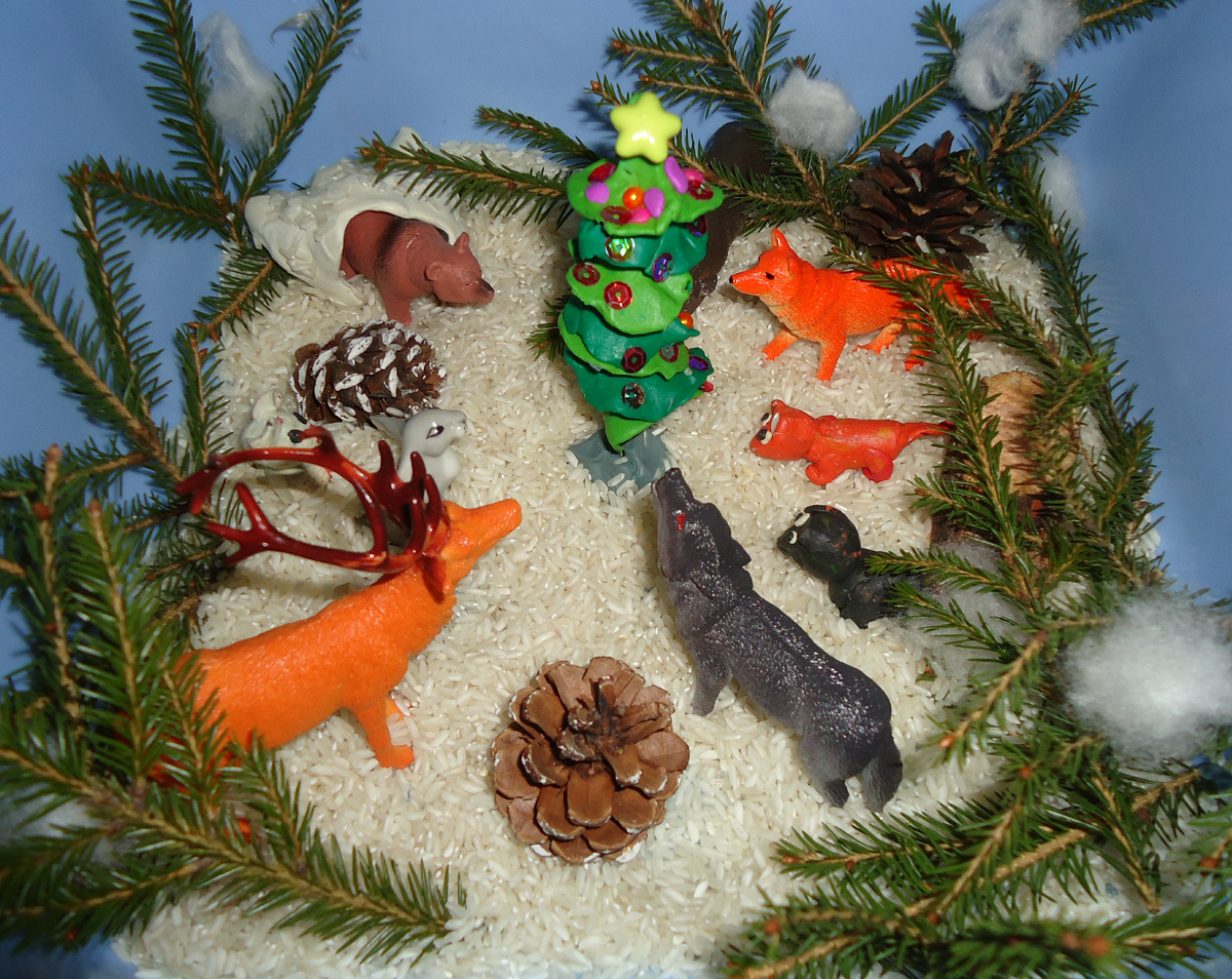 Сенсорная коробочка "Новый год в лесу".