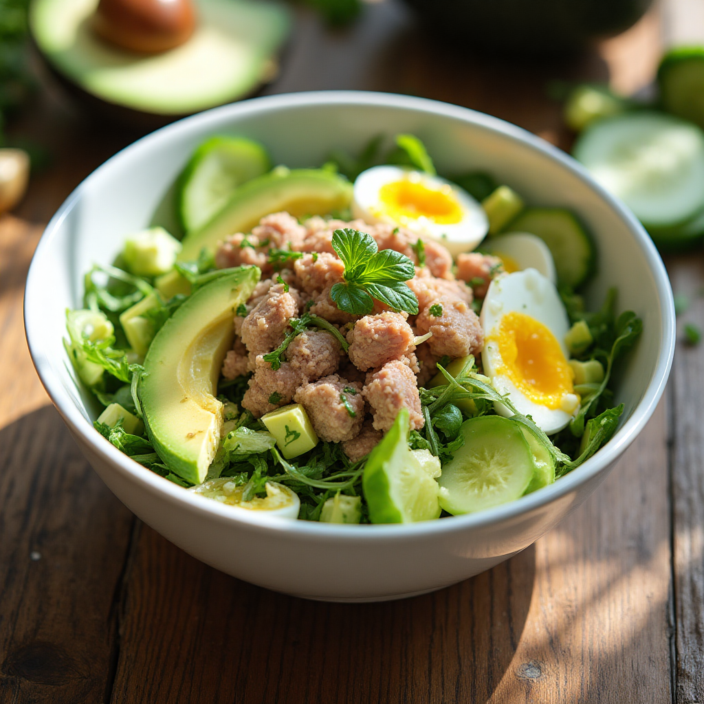 Сытный и лёгкий: кето-салат с тунцом, яйцом и авокадо — за 10 минут!