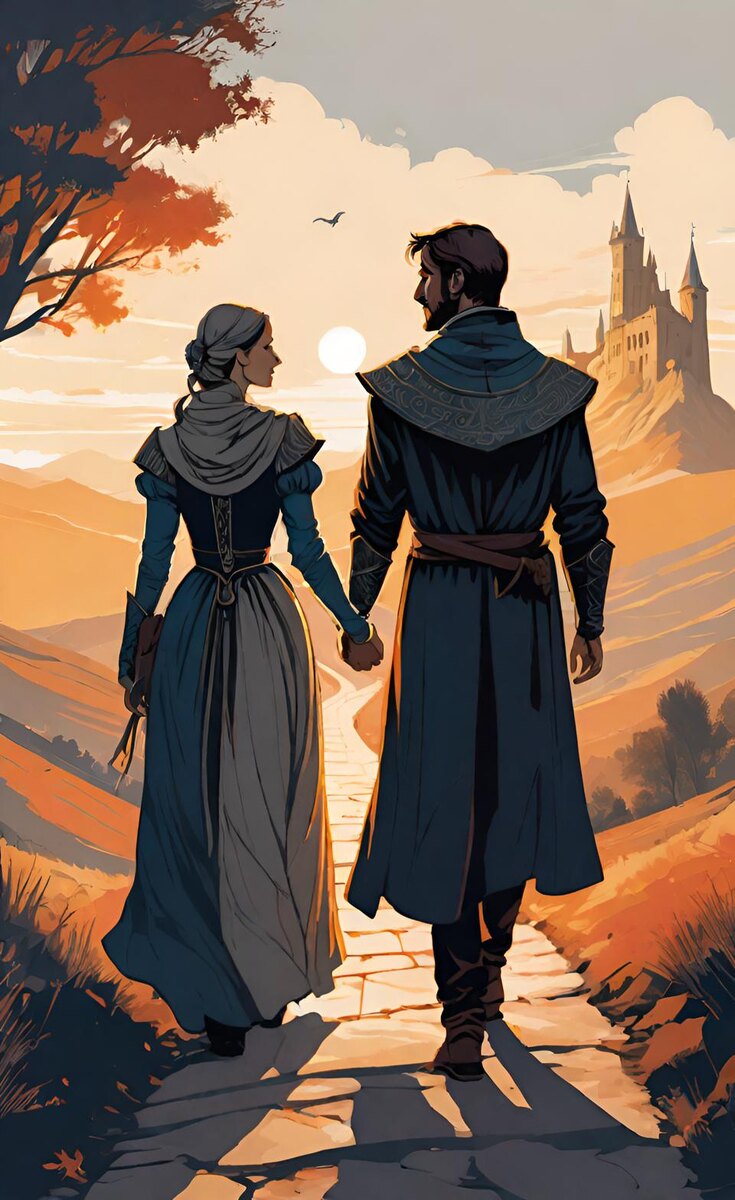 Тропой закатной. Иллюстрация создана с помощью нейросети DreamAl.