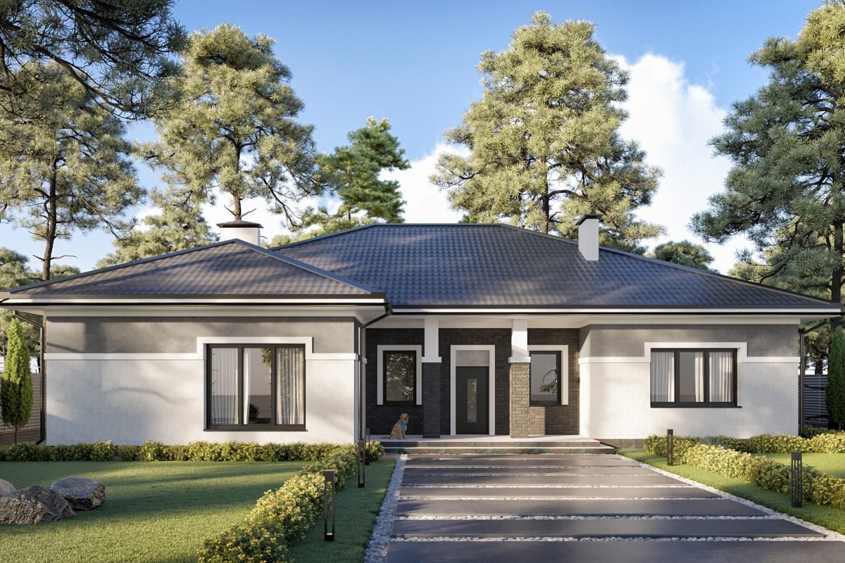 Индивидуальный одноэтажный жилой дом общей площадью 225 кв.м